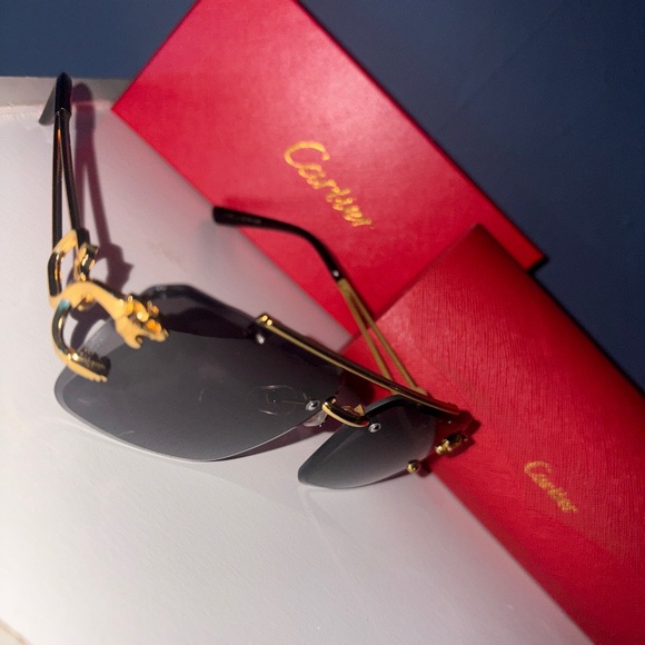 Cartier Sunglasses with Black Lenses and Gold Frame - Picture 2 of 2